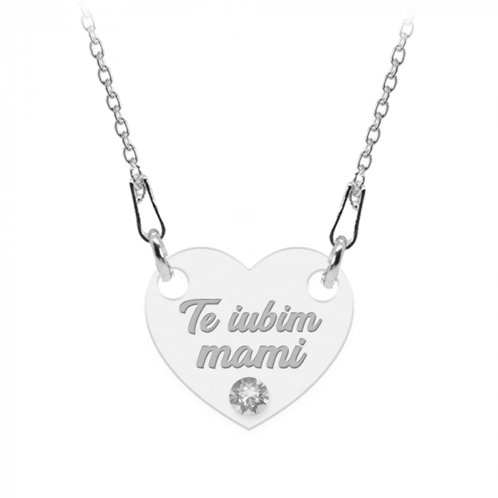 Lantisor personalizat inimioara cu text din argint 925 - 45 cm [2]