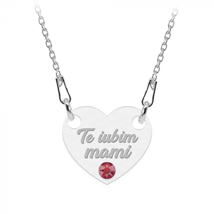 Lantisor personalizat inimioara cu text din argint 925 - 45 cm [3]