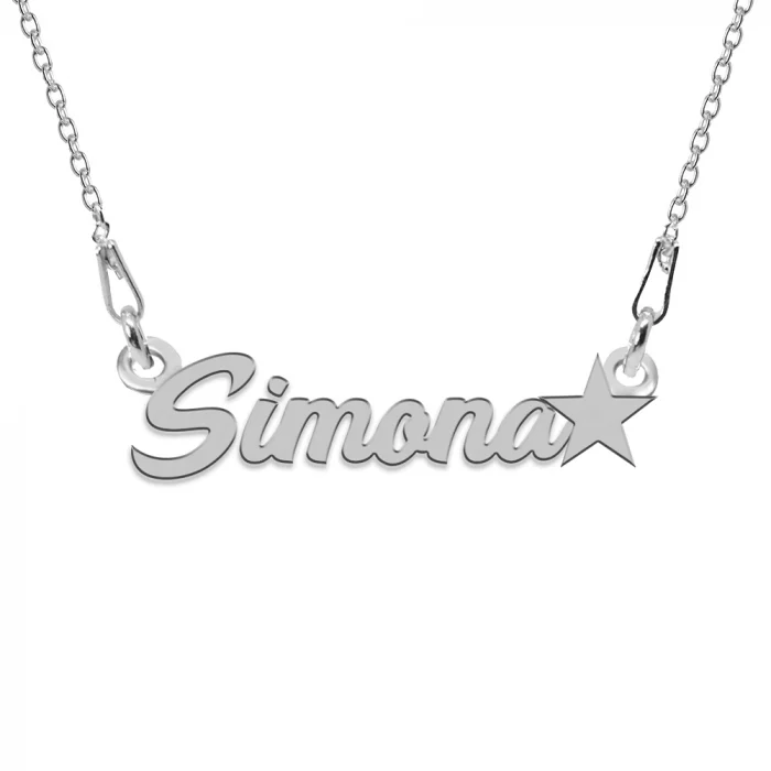 Lantisor personalizat cu nume + steluta din argint - 45 cm [2]