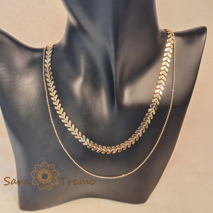 Colier dublu aur 14K placat – Ramura Vietii 40-45 cm [1]
