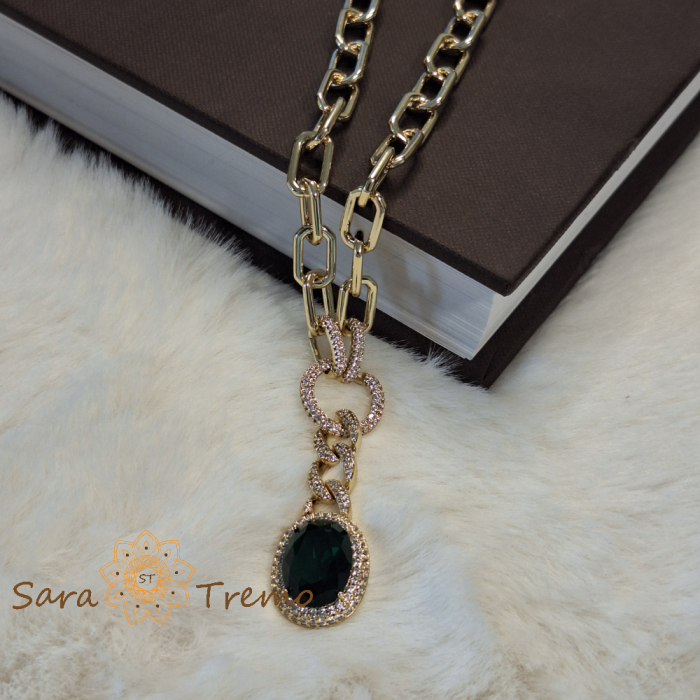 Colier aur 14K placat – Regina Esmeralda 50 cm [2]