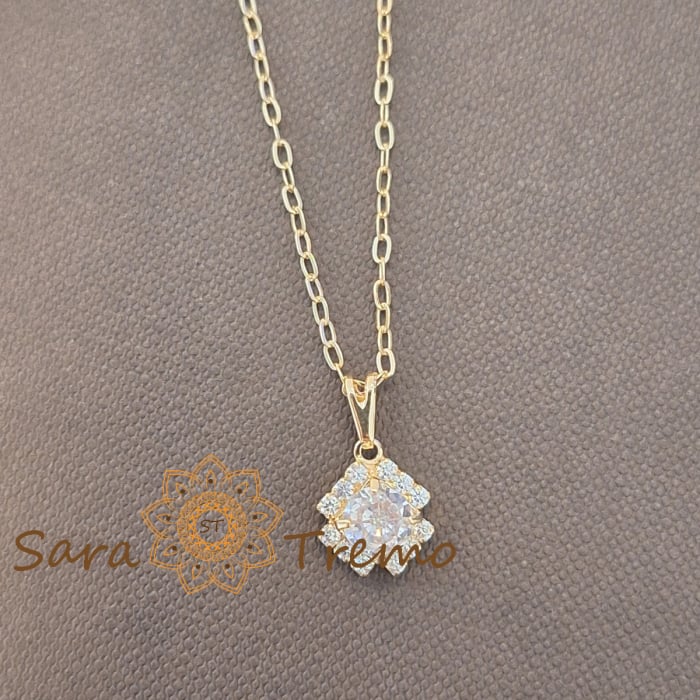 Colier aur 18K placat Brazilia cu stanta 45 cm – Floare de Diamant [1]