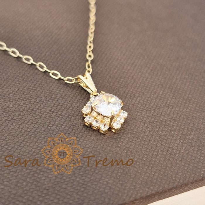 Colier aur 18K placat Brazilia cu stanta 45 cm – Floare de Diamant [3]