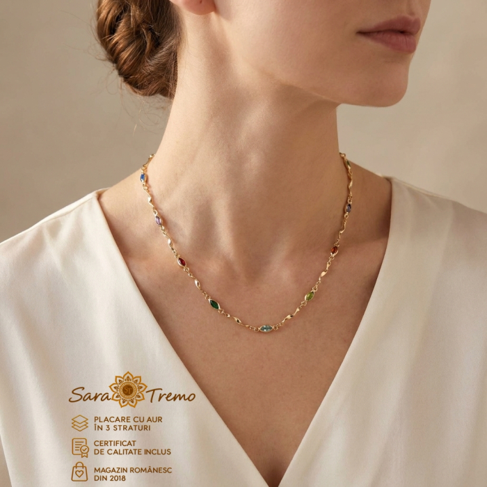 Colier Aurora Rainbow cu cristale multicolore | SaraTremo [3]