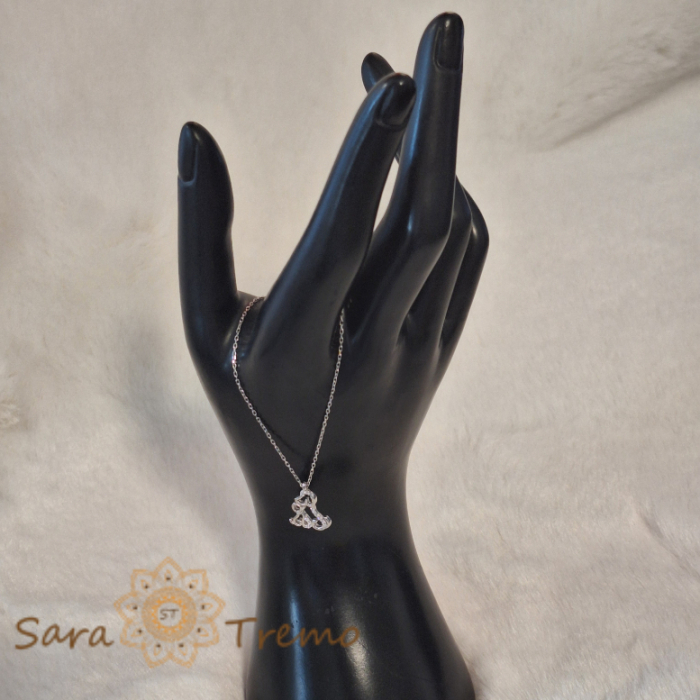 Colier din argint cu câini loiali și cristale zirconia fațetate [5]