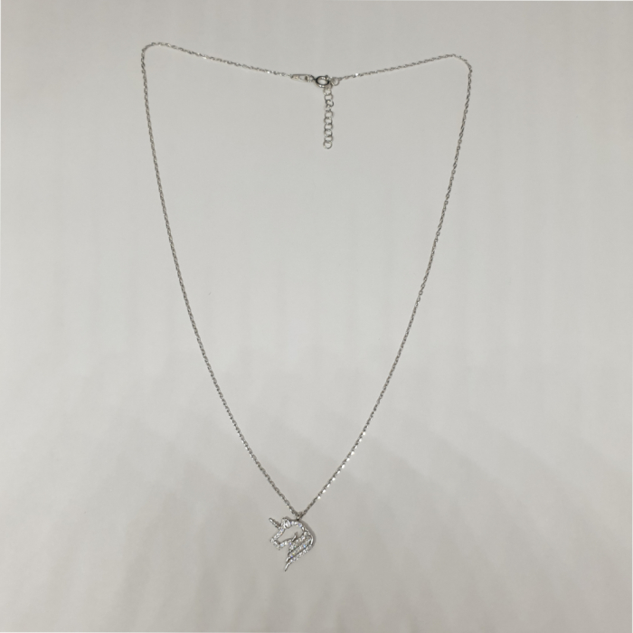 Colier din argint cu simbol inorog și cristale zirconia [2]