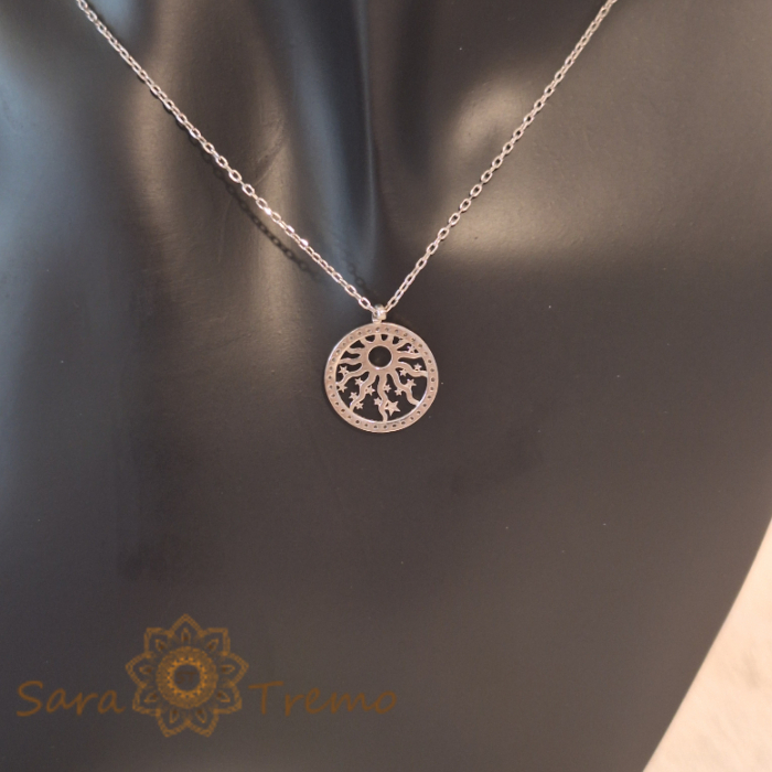 Colier din argint simbol soare și stele SaraTremo [4]