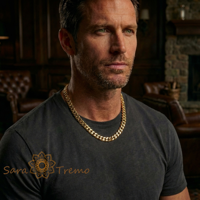 Colier Puterea Regala – Lant unisex placat cu aur 14K tip Cuban 7 mm [3]