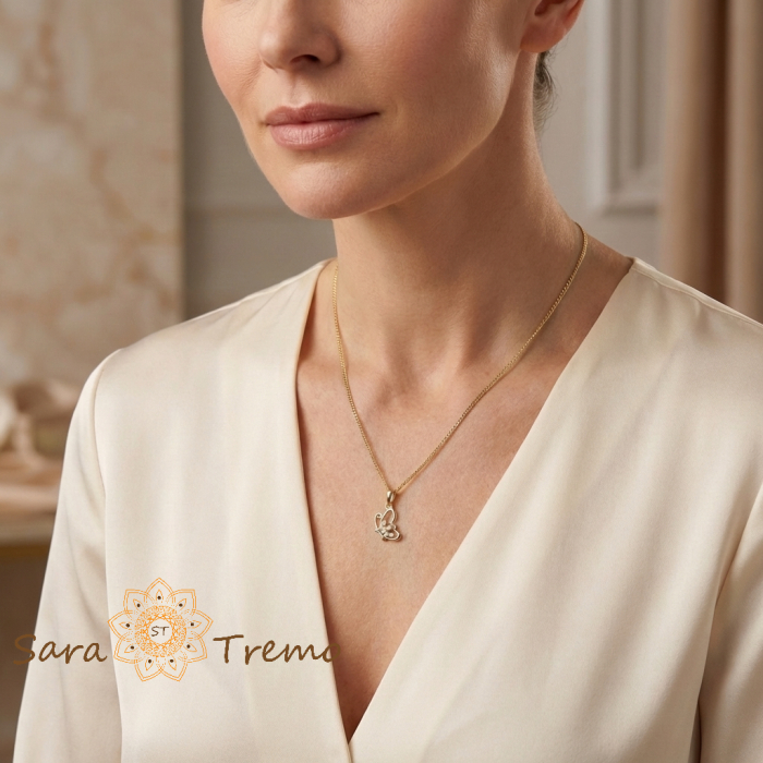 Colier Fluturele Luminii – Colier placat cu aur 14K cu zirconia albe [3]