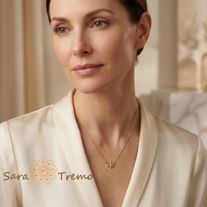 Colier Steaua Norocului – Colier placat cu aur 14K cu zirconia alba [3]