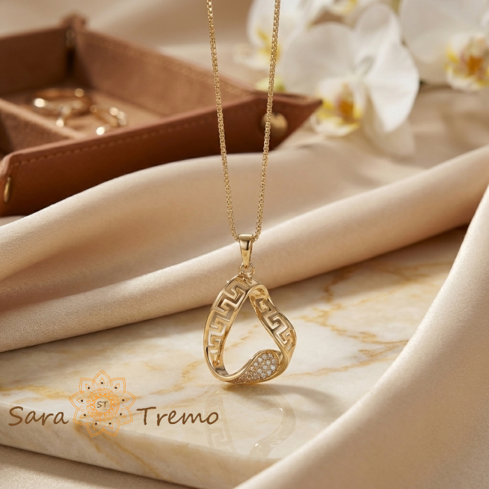 Colier Eleganta Imperiala – Colier placat cu aur 14K cu zirconia albe [2]