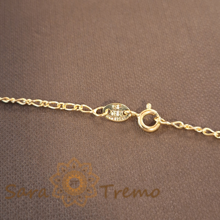 Colier pentru femei placat cu aur 18K, cu charmuri mediteraneene - 45 cm [5]