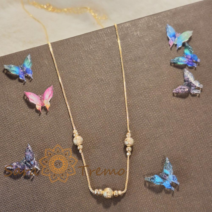 Colier cu perle aurii satinate – elegant și clasic, 45 + 5 cm, cu lanț de reglaj [5]