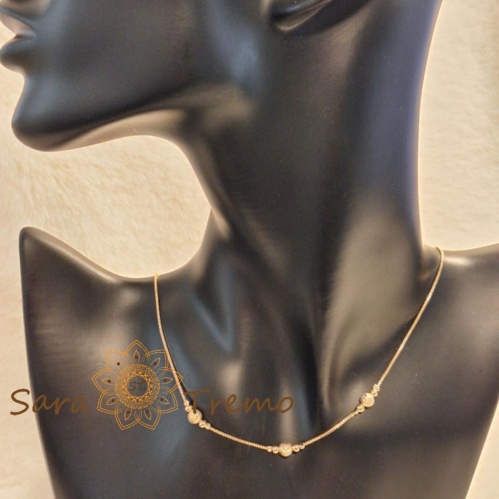 Colier cu perle aurii satinate – elegant și clasic, 45 + 5 cm, cu lanț de reglaj [6]