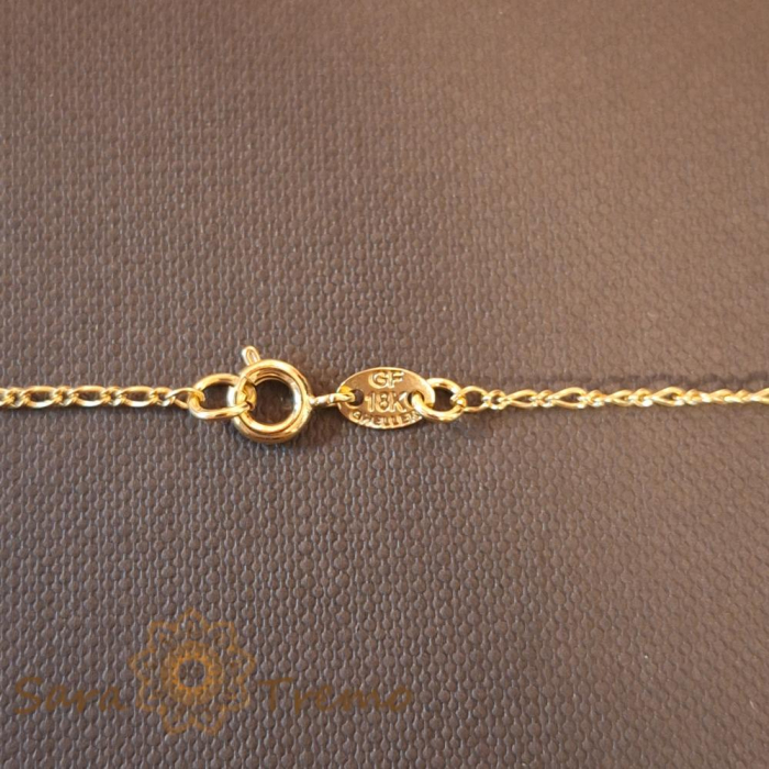 Lant placat cu aur Gold Pearls - Model elegant cu bilute asemanatoare perlelor, 45cm [4]