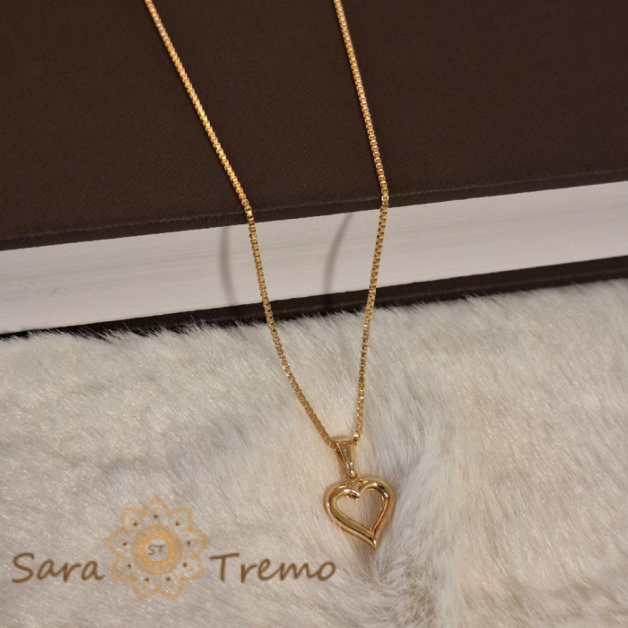 Colier placat cu aur Love Story, cu pandantiv inimioara delicat și lantisor elegant, perfect pentru orice ocazie [7]