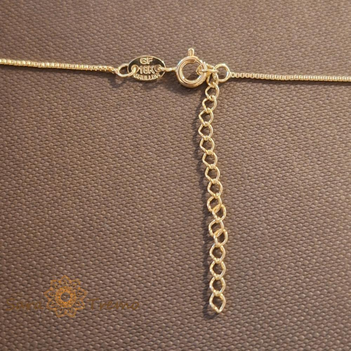 Colier placat cu aur, ștanțat – perle și pandantiv cu cristal zirconia, 45 + 5 cm [3]