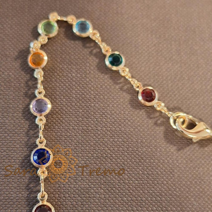 Colier placat cu aur, ștanțat – 48 cm, cu cristale zirconia multicolore, ușor de asortat [6]