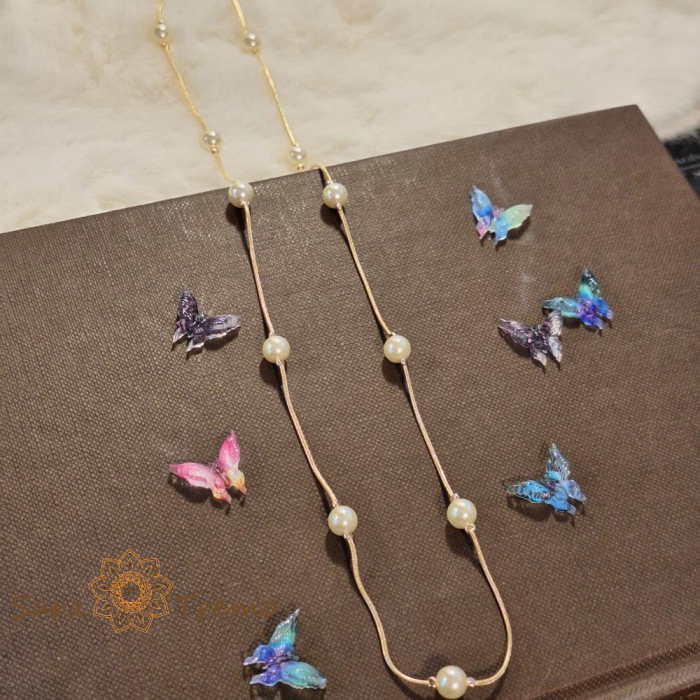 Colier clasic cu perle eco, placat cu aur, ștanțat – 50 cm, eleganță atemporală [4]