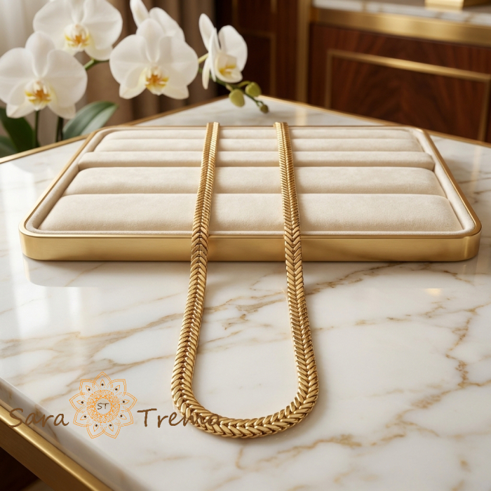 Colier Forța Imperiului – Colier unisex placat cu aur 14K tip piele de șarpe [2]