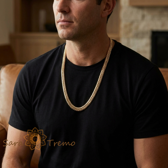 Colier Forța Imperiului – Colier unisex placat cu aur 14K tip piele de șarpe [4]