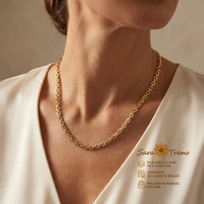 Colier unisex Aurelio Link, aur 18K, 50 cm | SaraTremo [2]