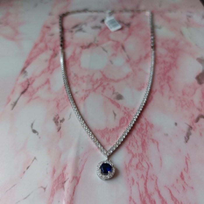 Colier Tennis Argint 925 & Zirconia Bleumarin - Dual Design [4]