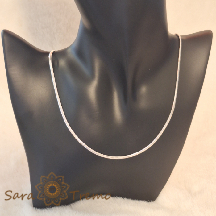 Colier tip sarpe plat din argint 925 Aramis - unisex - 50 cm [10]