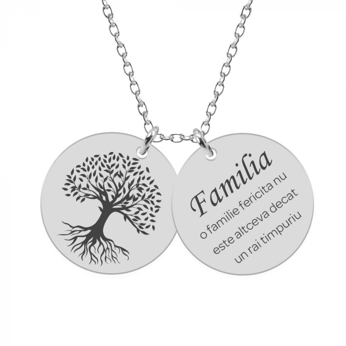 Copacul vietii - Colier din argint personalizat cu doi banuti [2]