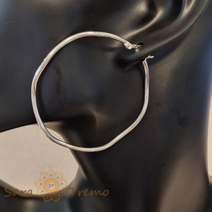 Creole luxury din argint - model curbat - diametru 5 cm [8]