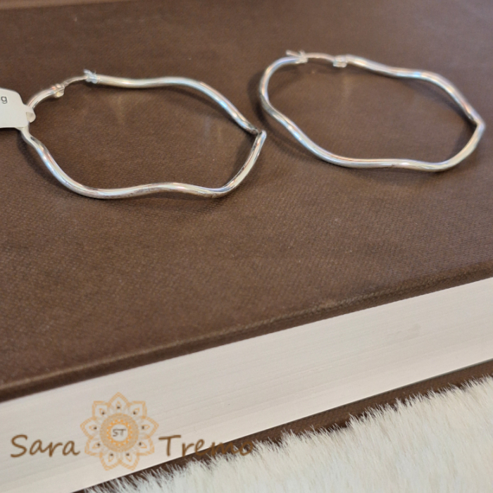 Creole luxury din argint - model curbat - diametru 5 cm [3]