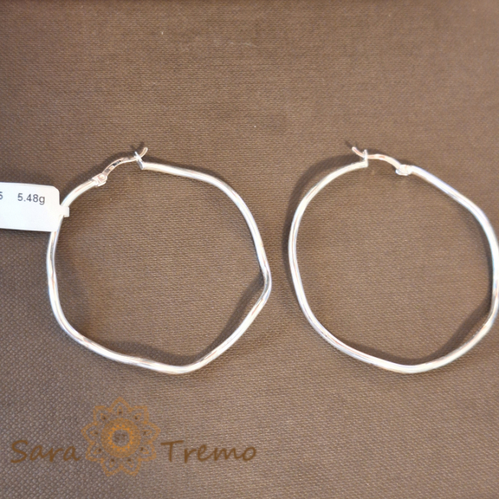 Creole luxury din argint - model curbat - diametru 5 cm [2]