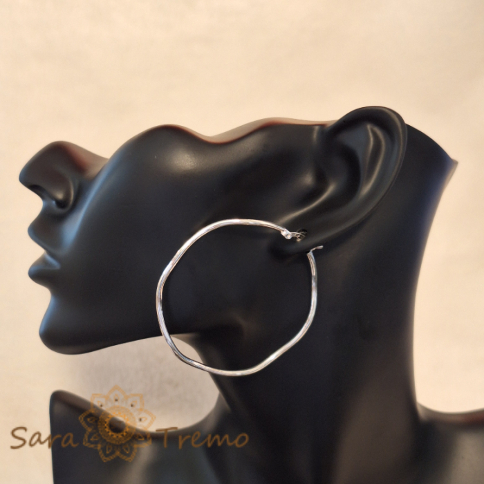 Creole luxury din argint - model curbat - diametru 5 cm [7]