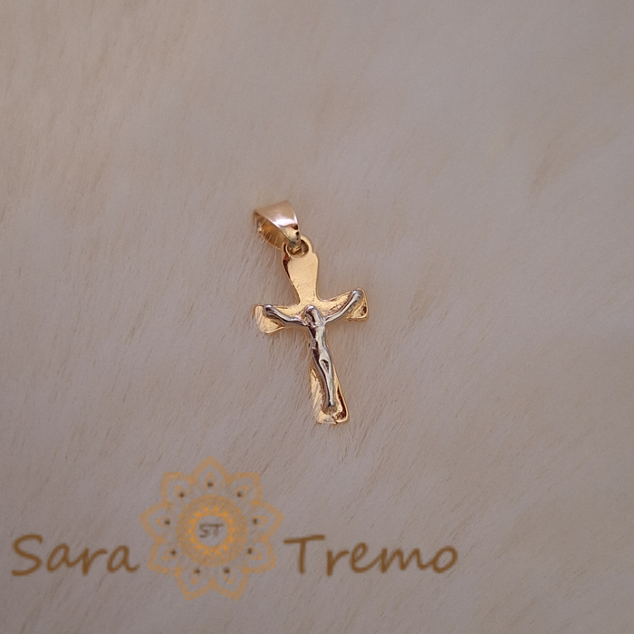 Cruciuliță clasică 1.5 cm cu Iisus răstignit reliefat [2]