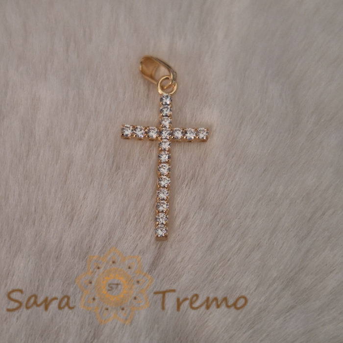 Cruce fină elegantă 3 cm cu cristale zirconia – Strălucire și rafinament [3]