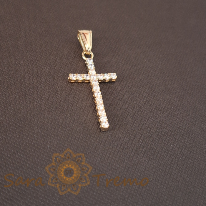 Cruce fină elegantă 3 cm cu cristale zirconia – Strălucire și rafinament [2]