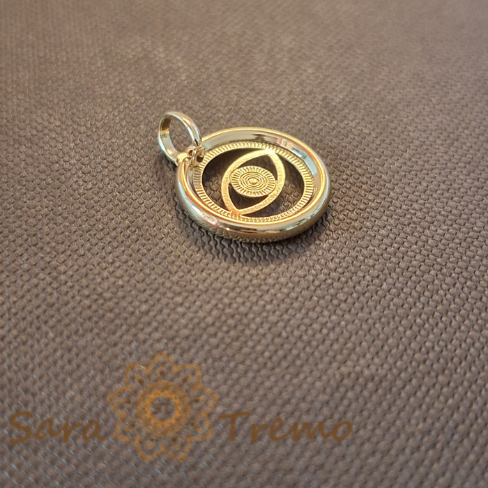 Pandantiv rotund cu simbolul Ochiul lui Dumnezeu, diametru 1.5 cm [2]