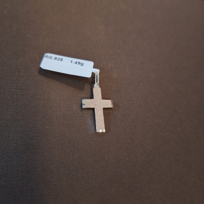 Cruce cu gravuri fine pe ambele parti din argint 925 - 2 cm [2]