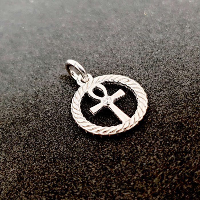 Cruciulita egipteana din argint Ankh [2]