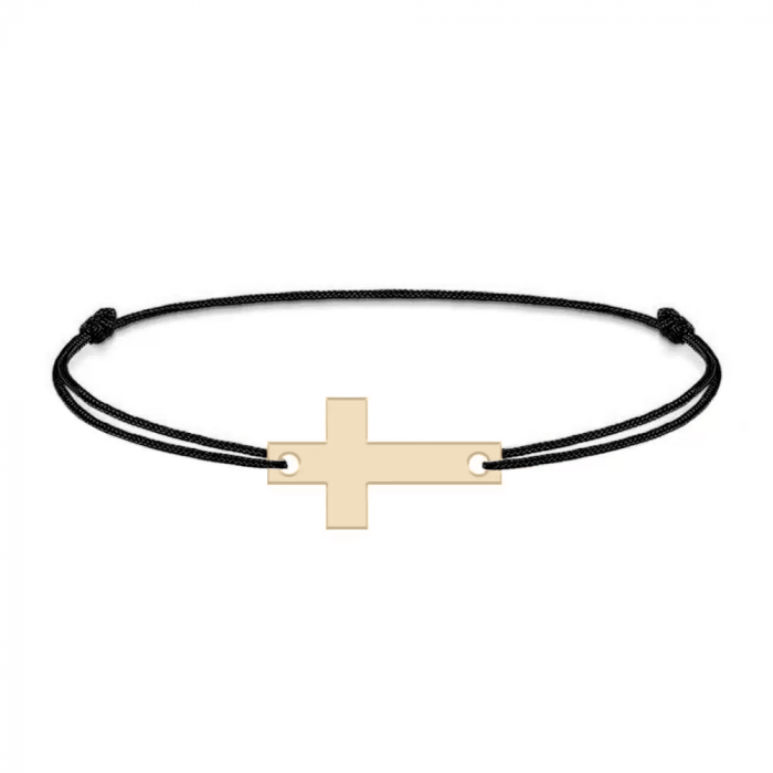 Crux - Bratara personalizata snur si cruciulita din Aur 14 karate - 0,18 grame, 14 x 8 mm [3]