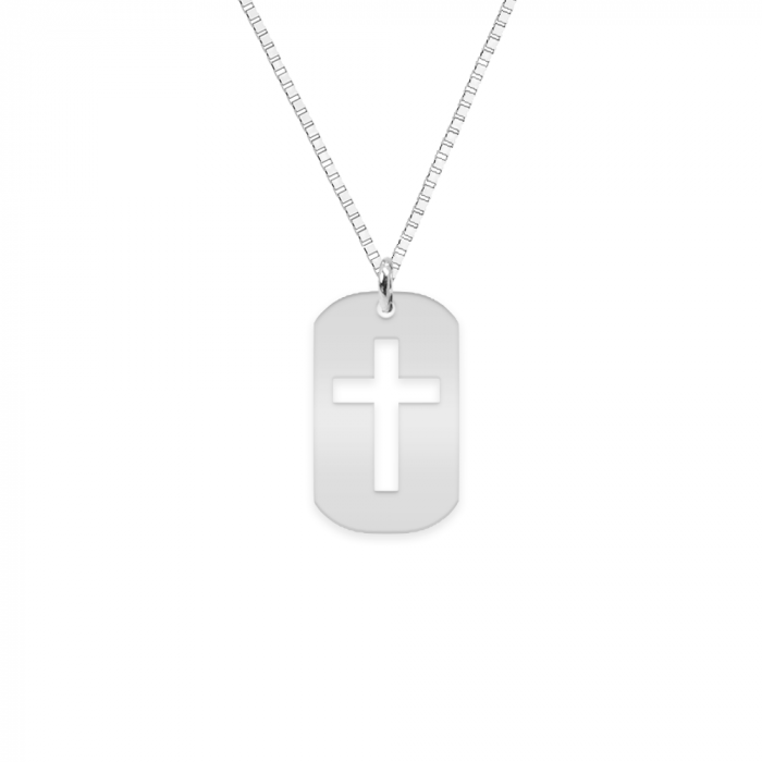 Crux - Colier personalizat dog tag cruciulita decupata din argint 925 [2]