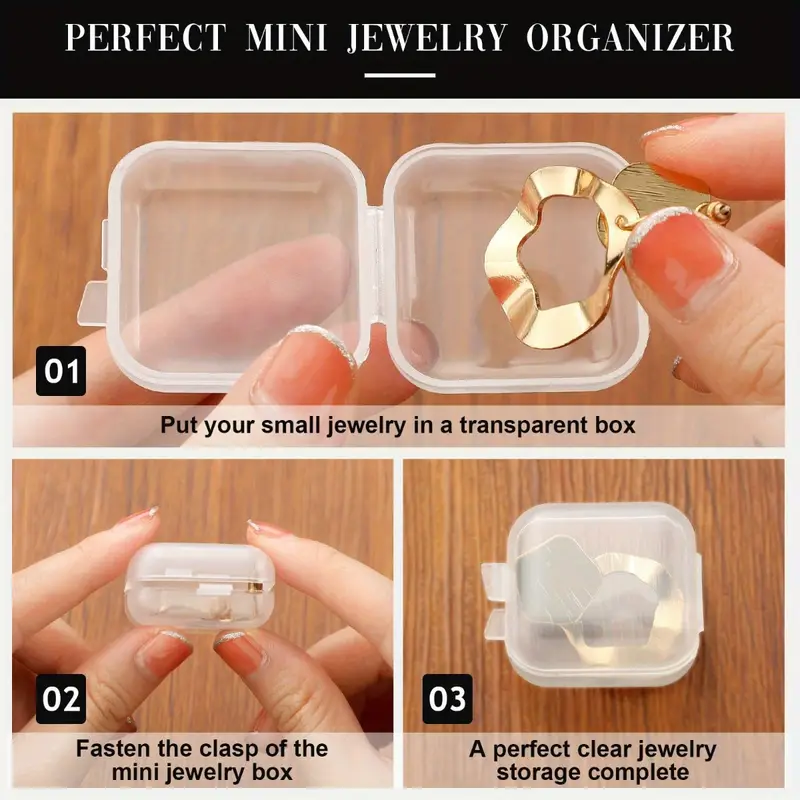 Cutie mică transparentă cu capac – organizator bijuterii elegant [4]