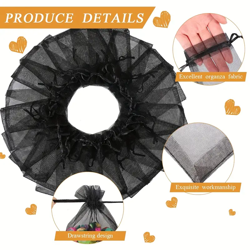 Săculeț din organza negru 10 cm – ambalaj elegant pentru bijuterii [4]
