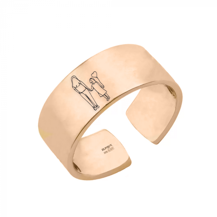 Daughter - Inel reglabil personalizat din argint 925 placat cu aur roz [2]