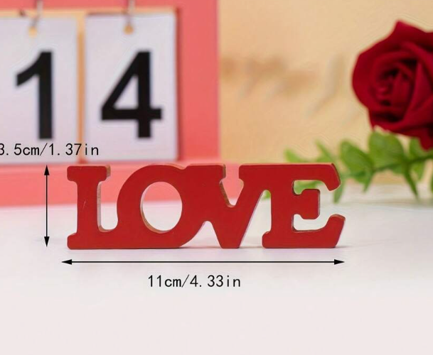 Decoratiune LOVE – PVC rosu, 11x4 cm [2]