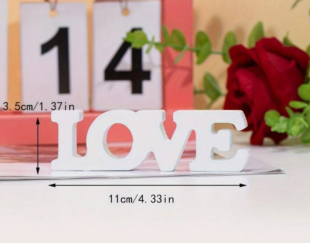 Decoratiune LOVE – PVC alb-roz, 11x4 cm [2]