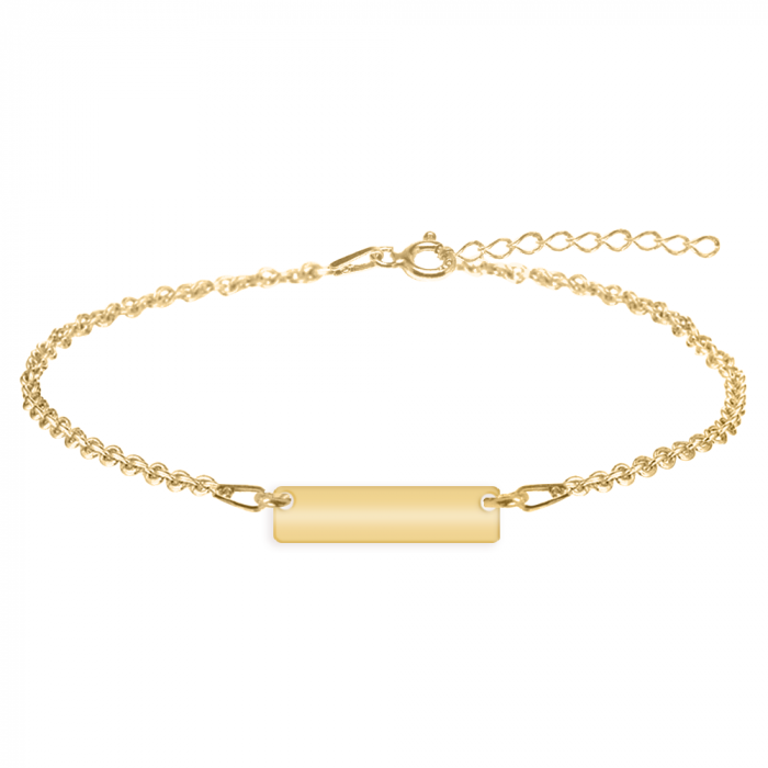 Deniz - Bratara personalizata pentru picior cu tablita din argint 925 placat cu aur galben 24K [2]