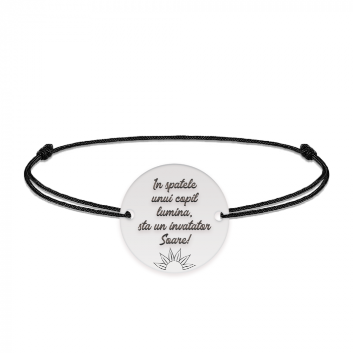 Bratara cu snur pentru profesori/educatori - charm personalizat din argint 925 [3]