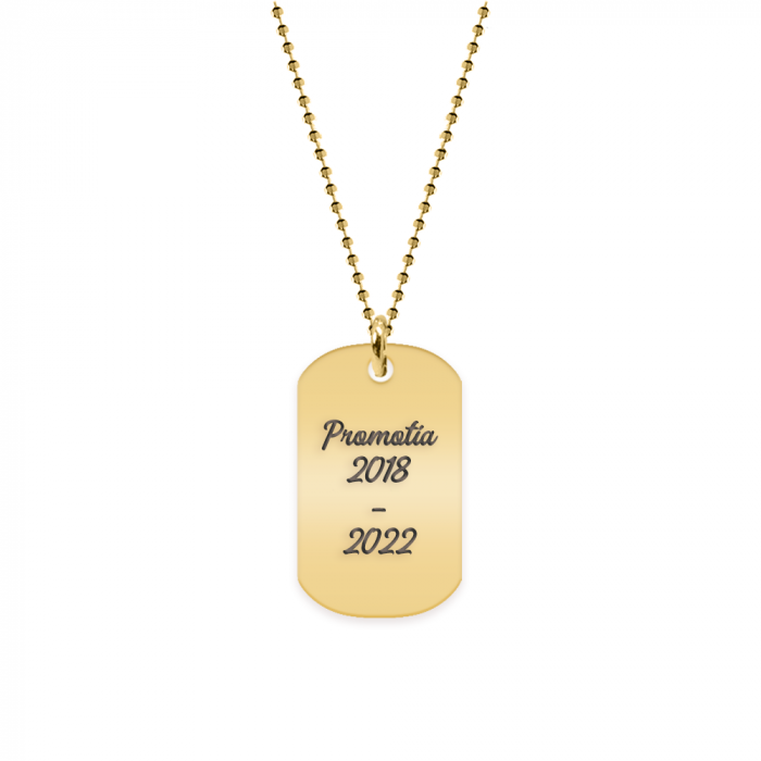 Graduatio - Colier personalizat dog tag profesor/invatator din argint 925 placat cu aur galben 24K [2]