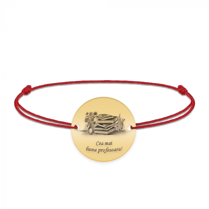 Doxa - Bratara personalizata snur profesoara din argint 925 placat cu aur galben 24K [1]